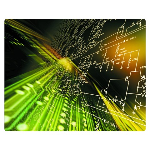 Machine Technology Circuit Electronic Computer Technics Detail Psychedelic Abstract Pattern Premium Plush Fleece Blanket (Medium) from ArtsNow.com 60 x50  Blanket Front