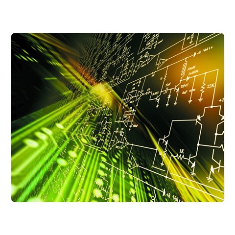 Machine Technology Circuit Electronic Computer Technics Detail Psychedelic Abstract Pattern Premium Plush Fleece Blanket (Large) from ArtsNow.com 80 x60  Blanket Front