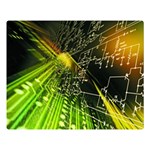 Machine Technology Circuit Electronic Computer Technics Detail Psychedelic Abstract Pattern Premium Plush Fleece Blanket (Large)