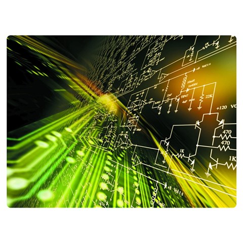 Machine Technology Circuit Electronic Computer Technics Detail Psychedelic Abstract Pattern Two Sides Premium Plush Fleece Blanket (Extra Small) from ArtsNow.com 40 x30  Blanket Front