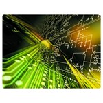 Machine Technology Circuit Electronic Computer Technics Detail Psychedelic Abstract Pattern Two Sides Premium Plush Fleece Blanket (Extra Small)