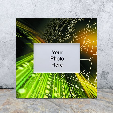 Machine Technology Circuit Electronic Computer Technics Detail Psychedelic Abstract Pattern White Box Photo Frame 4  x 6  from ArtsNow.com Front