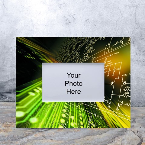 Machine Technology Circuit Electronic Computer Technics Detail Psychedelic Abstract Pattern White Tabletop Photo Frame 4 x6  from ArtsNow.com Front