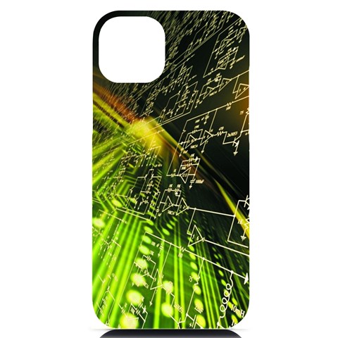 Machine Technology Circuit Electronic Computer Technics Detail Psychedelic Abstract Pattern iPhone 14 Plus Black UV Print Case from ArtsNow.com Front