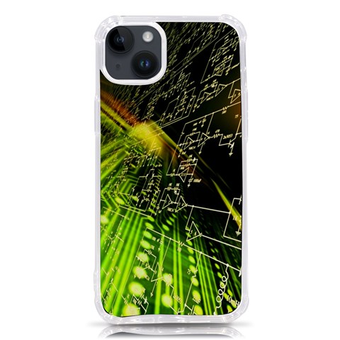 Machine Technology Circuit Electronic Computer Technics Detail Psychedelic Abstract Pattern iPhone 14 Plus TPU UV Print Case from ArtsNow.com Front