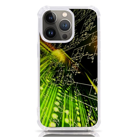 Machine Technology Circuit Electronic Computer Technics Detail Psychedelic Abstract Pattern iPhone 13 Pro TPU UV Print Case from ArtsNow.com Front