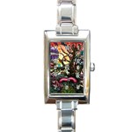 Psychedelic Funky Trippy Rectangle Italian Charm Watch