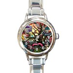 Psychedelic Funky Trippy Round Italian Charm Watch