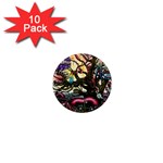 Psychedelic Funky Trippy 1  Mini Magnet (10 pack) 