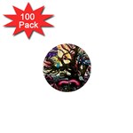 Psychedelic Funky Trippy 1  Mini Magnets (100 pack) 