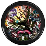 Psychedelic Funky Trippy Wall Clock (Black)