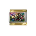 Psychedelic Funky Trippy Gold Trim Italian Charm (9mm)