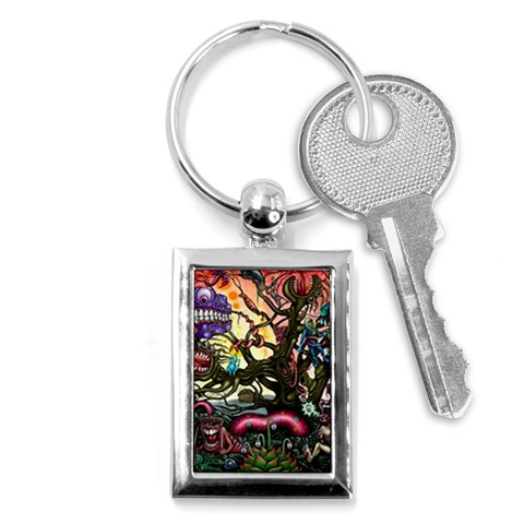 Psychedelic Funky Trippy Key Chain (Rectangle) from ArtsNow.com Front