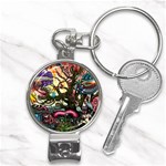 Psychedelic Funky Trippy Nail Clippers Key Chain