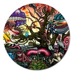Psychedelic Funky Trippy Magnet 5  (Round)