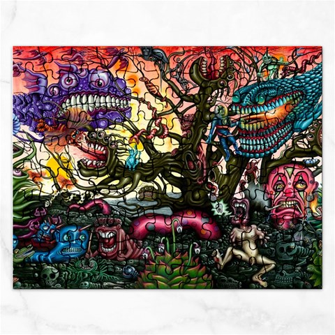 Psychedelic Funky Trippy Rectangular Jigsaw Puzzl from ArtsNow.com Front