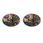 Psychedelic Funky Trippy Cufflinks (Oval)