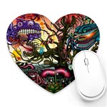 Psychedelic Funky Trippy Heart Mousepad