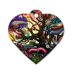 Psychedelic Funky Trippy Dog Tag Heart (One Side)