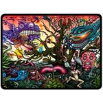 Psychedelic Funky Trippy Two Sides Fleece Blanket (Large)
