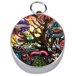 Psychedelic Funky Trippy Silver Compasses