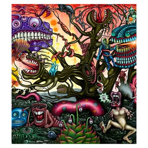 Psychedelic Funky Trippy Drawstring Pouch (Medium) from ArtsNow.com Back