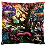 Psychedelic Funky Trippy Large Premium Plush Fleece Cushion Case (Two Sides)