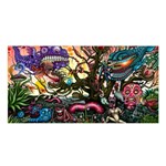 Psychedelic Funky Trippy Satin Shawl 45  x 80 