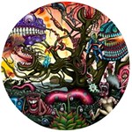 Psychedelic Funky Trippy Wooden Bottle Opener (Round)