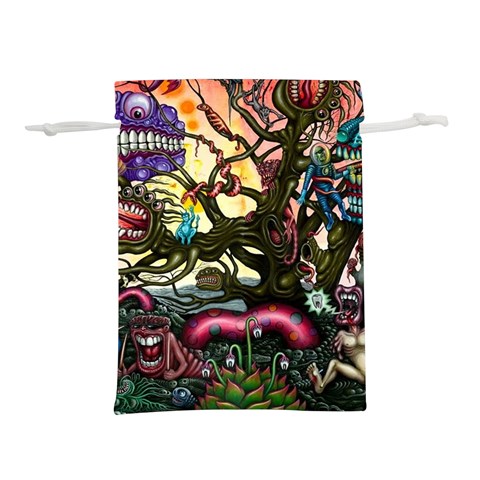 Psychedelic Funky Trippy Lightweight Drawstring Pouch (L) from ArtsNow.com Front