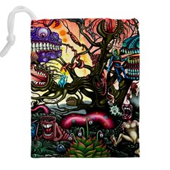 Psychedelic Funky Trippy Drawstring Pouch (4XL) from ArtsNow.com Back