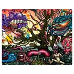 Psychedelic Funky Trippy Premium Plush Fleece Blanket (Medium)