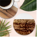 Psychedelic Funky Trippy Marble Wood Coaster (Round)