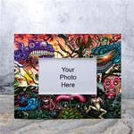 Psychedelic Funky Trippy White Tabletop Photo Frame 4 x6 