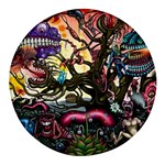 Psychedelic Funky Trippy Round Glass Fridge Magnet (4 pack)