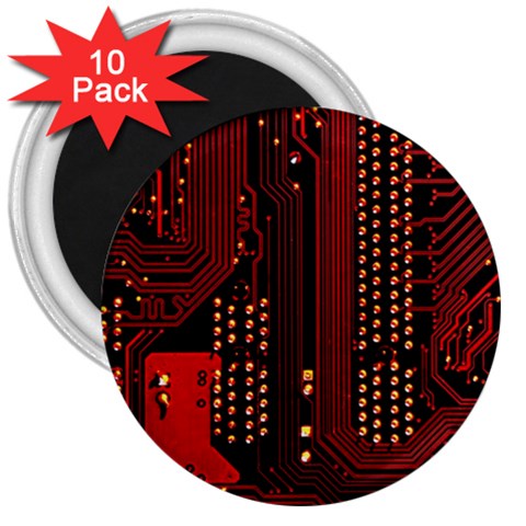 Technology Computer Circuit 3  Magnets (10 pack)  from ArtsNow.com Front