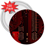 Technology Computer Circuit 3  Buttons (100 pack) 