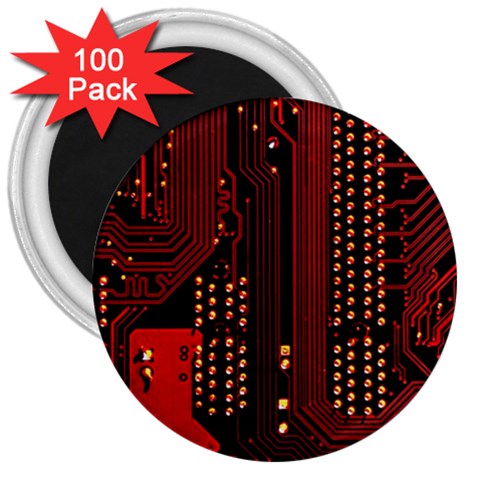 Technology Computer Circuit 3  Magnets (100 pack) from ArtsNow.com Front