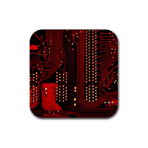 Technology Computer Circuit Rubber Coaster (Square) from ArtsNow.com Front