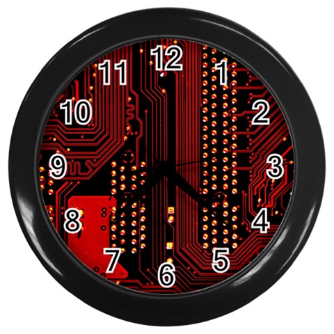 Technology Computer Circuit Wall Clock (Black) from ArtsNow.com Front