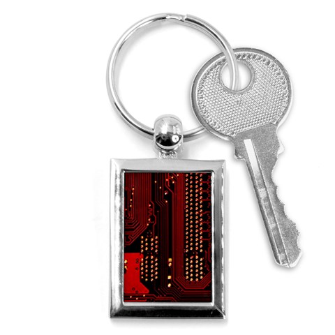 Technology Computer Circuit Key Chain (Rectangle) from ArtsNow.com Front