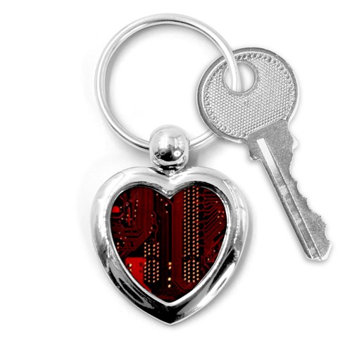 Technology Computer Circuit Key Chain (Heart) from ArtsNow.com Front