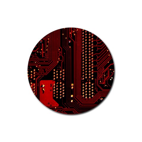 Technology Computer Circuit Rubber Coaster (Round) from ArtsNow.com Front
