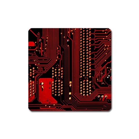 Technology Computer Circuit Square Magnet from ArtsNow.com Front