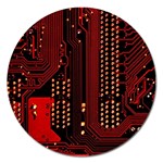 Technology Computer Circuit Magnet 5  (Round)