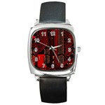 Technology Computer Circuit Square Metal Watch