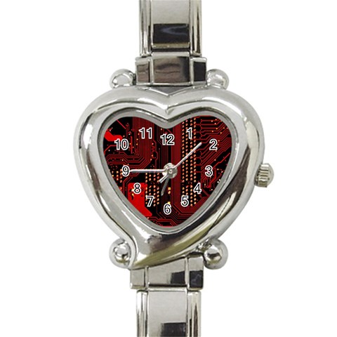 Technology Computer Circuit Heart Italian Charm Watch from ArtsNow.com Front