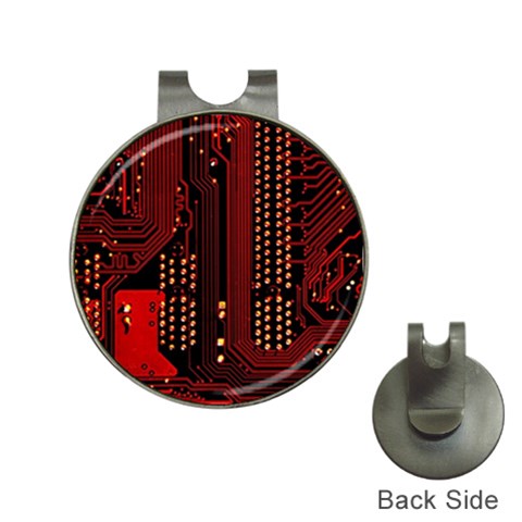 Technology Computer Circuit Hat Clips with Golf Markers from ArtsNow.com Front