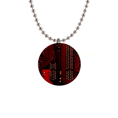 Technology Computer Circuit 1  Button Necklace from ArtsNow.com Front
