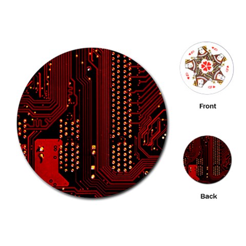 Technology Computer Circuit Playing Cards Single Design (Round) from ArtsNow.com Front
